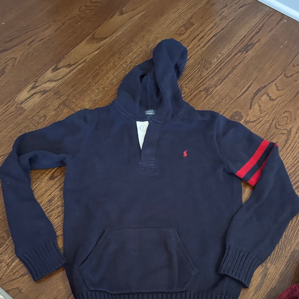 Polo by Ralph Lauren Navy Hoodie with Red Accents